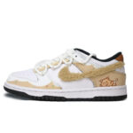 [Custom Little Bear in Winter]  Dunk Skateboarding Shoes Women's Low-top White