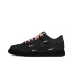 [Custom Smiling eyes]  Dunk Skateboarding Shoes Women's Low-top Black