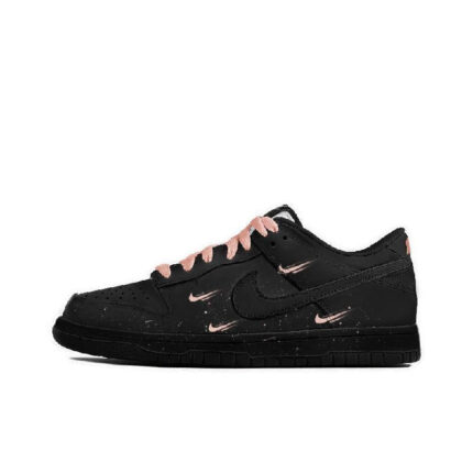 [Custom Smiling eyes]  Dunk Skateboarding Shoes Women's Low-top Black