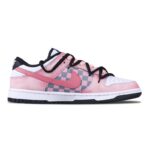[Custom The female style delicately sniffs the rose]  Dunk Skateboarding Shoes Women's Low-top Black/Pink - Image 2