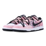 [Custom The female style delicately sniffs the rose]  Dunk Skateboarding Shoes Women's Low-top Black/Pink - Image 3