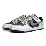 [Custom Women's style by the poolside]  Dunk Skateboarding Shoes Women's Low-top Green/Black/White - Image 4