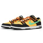 [Custom Orange Bubble]  Dunk Skateboarding Shoes Unisex Low-top Black/yellow/blue - Image 2