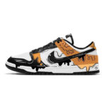 [Custom Yellow runny core]  Dunk Skateboarding Shoes Women's Low-top White/black