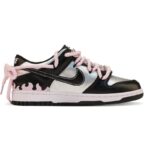 [Custom Cyber Love Letter]  Dunk Skateboarding Shoes Women's Low-top Black/silver/pink - Image 2