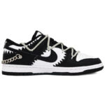 [Custom Women's S-BOX with shackles]  Dunk Skateboarding Shoes Women's Low-top Black/white - Image 2