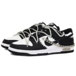 [Custom Women's S-BOX with shackles]  Dunk Skateboarding Shoes Women's Low-top Black/white - Image 3