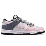 [Custom The feminine pink ink style is so charming]  Dunk Skateboarding Shoes Women's Low-top Pink - Image 2