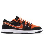 [Custom Sunset]  Dunk Skateboarding Shoes Unisex Low-top Orange/Black - Image 3