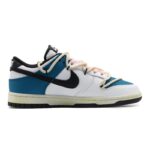 [Custom Women's racing]  Dunk Skateboarding Shoes Women's Low-top White/Royal Blue/Fern Green - Image 2