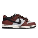 [Custom Lucky Dice Girl version]  Dunk Skateboarding Shoes Women's Low-top Gray/Red - Image 2