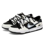 [Custom Black and silver panda for women]  Dunk Skateboarding Shoes Women's - Image 3