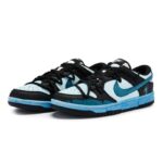 [Custom Peacock Blue]  Dunk Skateboarding Shoes Unisex Low-top Black - Image 3