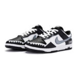 [Custom A cool shark]  Dunk Skateboarding Shoes Unisex Low-top Black/white - Image 3