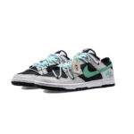 [Custom Female little dolphin]  Dunk Skateboarding Shoes Women's Low-top Black/Gray/Green - Image 2