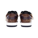 [Custom Female dragon carp]  Dunk Skateboarding Shoes Women's Low-top Brown/white/gold - Image 4