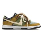 [Custom Women's Straw Ghost S-BOX]  Dunk Skateboarding Shoes Women's Low-top Brown/Green - Image 2