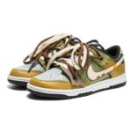 [Custom Women's Straw Ghost S-BOX]  Dunk Skateboarding Shoes Women's Low-top Brown/Green - Image 3