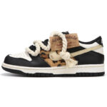 [Custom Women's leopard print black]  Dunk Skateboarding Shoes Women's