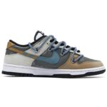 [Custom Women's non-biodegradable S-BOX]  Dunk Skateboarding Shoes Women's Low-top White/Brown - Image 2