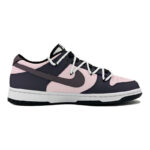 [Custom Grapes, white peaches]  Dunk Skateboarding Shoes Women's Low-top Black/powder - Image 2
