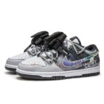 [Custom Northern Lights]  Dunk Skateboarding Shoes Low-top Grey/black - Image 2