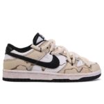 [Custom The Greater Times]  Dunk Skateboarding Shoes Unisex Low-top Brown/White - Image 3