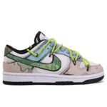 [Custom Dr. Crocodile]  Dunk Skateboarding Shoes Unisex Low-top Brown/green/blue - Image 5
