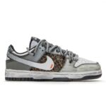 [Custom A Miraculous Journey]  Dunk Skateboarding Shoes Unisex Low-top Grey White Green - Image 4