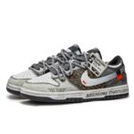 [Custom A Miraculous Journey]  Dunk Skateboarding Shoes Unisex Low-top Grey White Green - Image 2