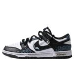 [Custom Women's model "Thousand Miles of the Vast Sea" S-BOX]  Dunk Skateboarding Shoes Women's Low-top Black/Blue - Image 2