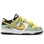 [Custom Green Comet]  Dunk Skateboarding Shoes Unisex Low-top Green/yellow/white - Image 5