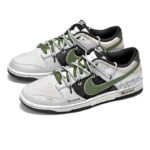 [Custom Phantom Green]  Dunk Skateboarding Shoes Unisex Low-top Green/White - Image 3