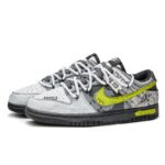 [Custom Hiking]  Dunk Skateboarding Shoes Unisex Low-top Grey/green - Image 2