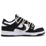 [Custom Crack]  Dunk Skateboarding Shoes Unisex Low-top Black/white/pink - Image 4