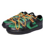 [Custom Luminous flame female S-BOX]  Dunk Skateboarding Shoes Women's Low-top Black/Green - Image 3