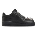 [Custom Pure black punk rivets]  Air Force 1 Skateboarding Shoes Men Low-top Black - Image 3