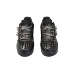 [Custom Pure black punk rivets]  Air Force 1 Skateboarding Shoes Men Low-top Black - Image 5