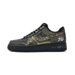 [Custom Black gold for men's New Year with the Spirit Snake]  Air Force 1 Skateboard Shoes Unisex Low-Top Gold