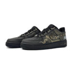 [Custom Black gold for men's New Year with the Spirit Snake]  Air Force 1 Skateboard Shoes Unisex Low-Top Gold - Image 3