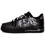 [Custom Revere the distance]  Air Force 1 Skateboarding Shoes Unisex Low-top Black