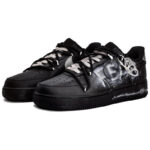 [Custom Revere the distance]  Air Force 1 Skateboarding Shoes Unisex Low-top Black - Image 3