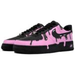 [Custom Ink-soluble electro-light powder]  Air Force 1 Skateboarding Shoes Unisex Low-top Pink - Image 3