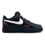 [Custom Black Wolf claws for men and women]  Air Force 1 Skateboarding Shoes Unisex Low-top Black/white - Image 4