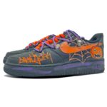 [Custom Surprise Pumpkin]  Air Force 1 Skateboard Shoes Unisex Low-Top Black/Purple/Orange - Image 3