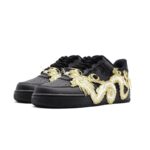 [Custom Golden Dragon]  Air Force 1 Skateboarding Shoes Unisex Low-top Black/gold - Image 3
