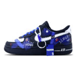[Custom "OK band"]  Air Force 1 Skateboarding Shoes Men Low-top Blue