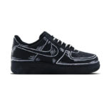 [Custom Racing]  Air Force 1 Skateboarding Shoes Unisex Low-top Black And White - Image 2