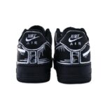 [Custom Racing]  Air Force 1 Skateboarding Shoes Unisex Low-top Black And White - Image 4