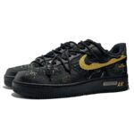 [Custom Black Myth Wukong]  Air Force 1 Skateboarding Shoes Unisex Low-top Black/yellow - Image 3